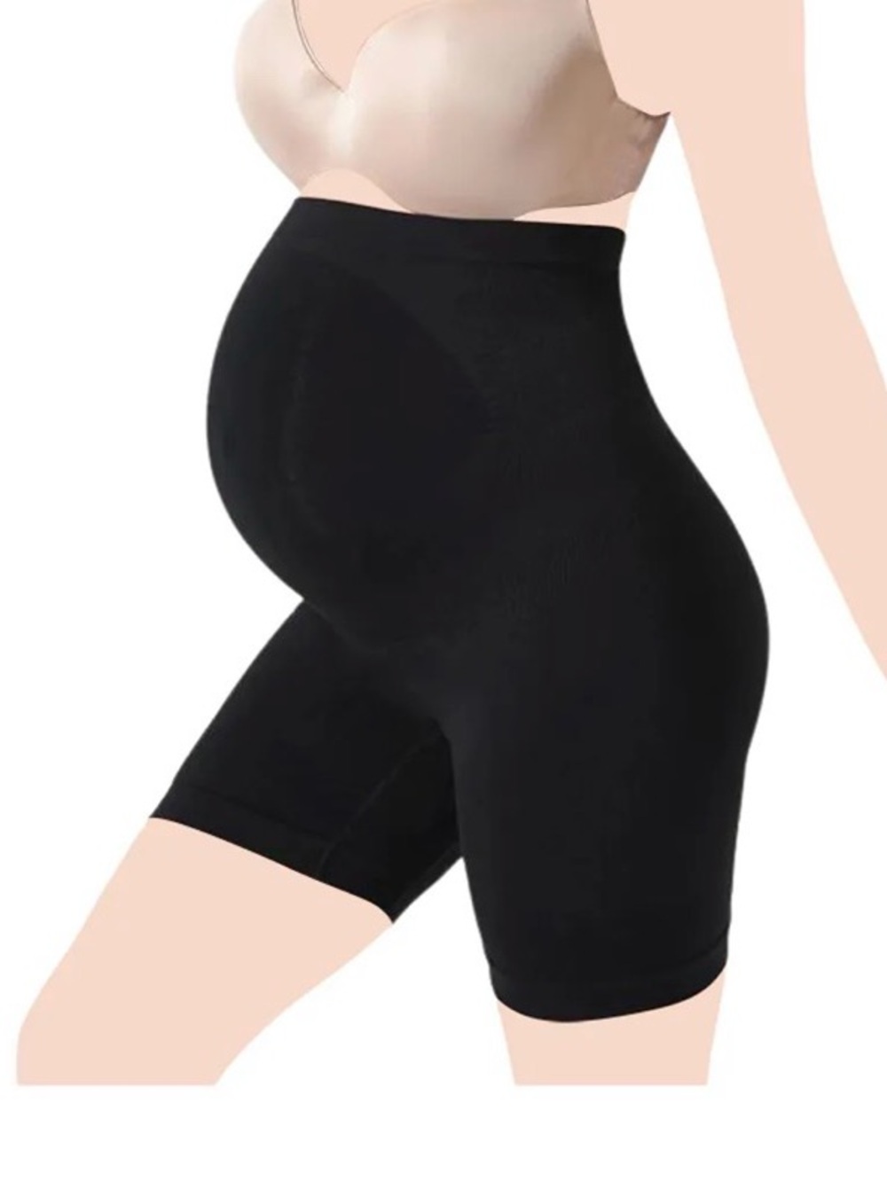 Blanqi Maternity High-Waist Support Shorts in Black